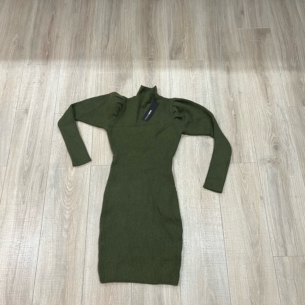 Mini sweater dress- Olive